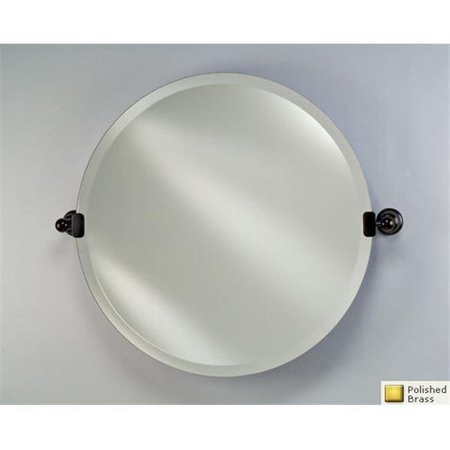 AFINA CORPORATION Afina Corporation RM-424-BR 24 in.Radiance Tilt Brackets Round Frameless Mirror - Polished Brass RM-424-BR